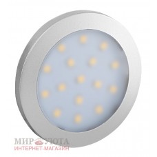 FLAT Cветодиодный светильник точечный круглый, серебро, 12V, нейтральный белый 4000К, 1.5W: FL12-RNO-NW1
