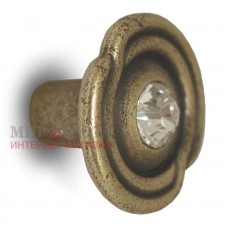 Ручка-кнопка D31мм бронза состаренная с кристаллами Сваровски: 2044K.23