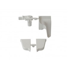 Комплект соединителей овального пристеночного бортика ALPHALUX,(3ч.:2 загл., 90гр.внут) пластик, белый