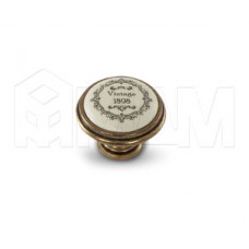 Ручка-кнопка D35мм бронза Орваль/керамика Vintage: WPO.77.01.Q3.000.A8