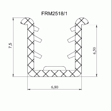 Уплотнитель ПП для алюминиевого профиля FIRMAX вставка 4 мм, L=3000 мм