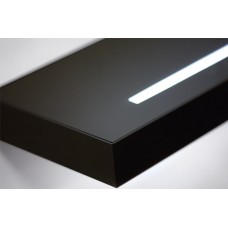 Полка-светильник Just-50, 900х200 мм, черный глянец, стекло покраска+матированное световое окошко