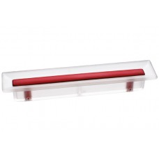 Ручка-скоба 96мм, отделка транспарент матовый + красный