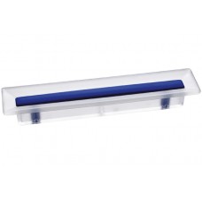 Ручка-скоба 96мм, транспарент матовый + синий