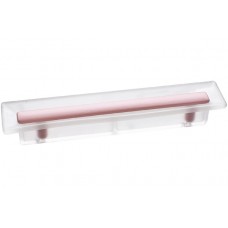 Ручка-скоба 96мм, транспарент  + розовый