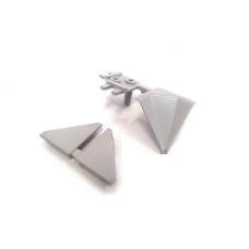 Комплект соединителей треугольного пристеночного бортика под вставку,(3ч.:2 загл., 90гр.внут) пластик, серый
