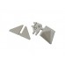 Комплект соединителей треугольного пристеночного бортика под вставку,(3ч.:2 загл., 90гр.внут) пластик, серый