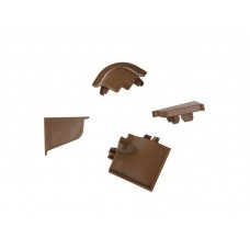 Комплект соединителей овального пристеночного бортика (VER%/35), (4ч.:2 загл., 90°внут.+90°внеш.)пластик, коричневый 96138